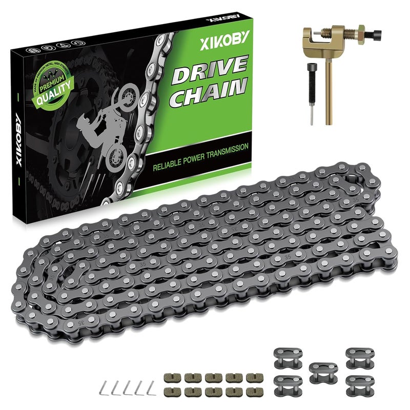XIKOBY 35 Chain 140 Links Chain Breaker Kit for Mini Bike Coleman CT100U CC100X Baja DB30 Blitz Racer Motovox MBX10 MBX11 Monster Mega Moto 80 105cc Predator 212cc 100cc 97cc Go Kart Minibike Parts - Image 1